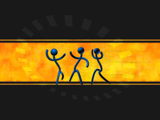 People running yellow black background - dynamic free wallpaper for desktop