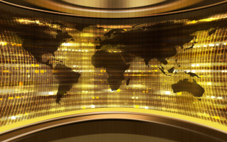 Metallic gold world map wall 2 - a gold frame free wallpaper