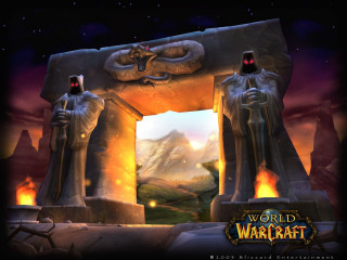 Wow entrance giant statues dragon - the door free wallpaper for desktop