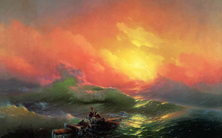 Boat sunset water painting foreground - thomas kindkade free wallpaper