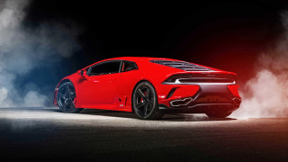 Red sports car smoke exhaust - smoke free wallpaper