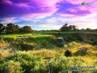 Sunset golf course purple sky - enguerrand quarton free wallpaper for desktop