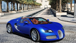 Blue bugatti cobblestone street palm - a blue bugatti free wallpaper