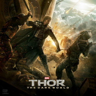 Thor dark world fighting city - a movie poster free wallpaper for tablet