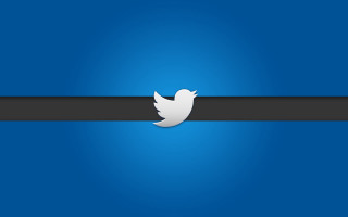 Twitter logo blue background black - the side of the image free wallpaper