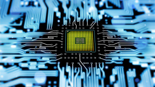 Computer chip yellow center chipboard - a computer chip free wallpaper