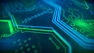 Circuit board neon lights blue - beeple free wallpaper