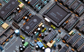 Computer board electronics closeup components - electronic free wallpaper
