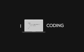 Laptop programming code black background - expressive free wallpaper for desktop