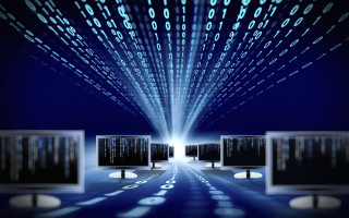 Computer screen data blue background - white letter free wallpaper