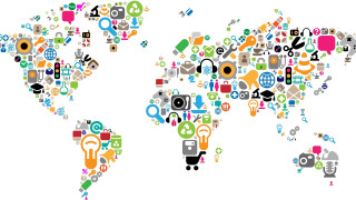 World map icons symbols design - a map of the world free wallpaper