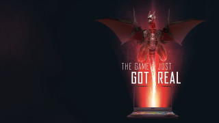 Red black poster demon gamer - real free wallpaper