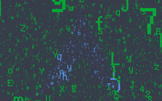 Blue green background letters numbers - the middle of it free wallpaper