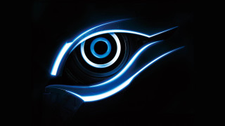 Computer mouse glowing eye black - a blue light free wallpaper