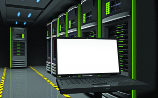 Laptop shelf server room blank - technology free wallpaper