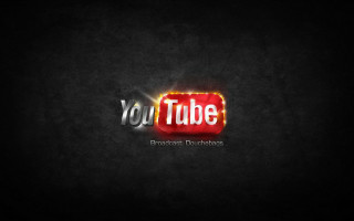 Red youtube logo black background 4 - high definition free wallpaper
