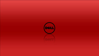 Red background black dell logo - the bottom of the screen free wallpaper