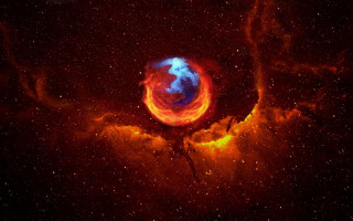 Blue ball fire black background - nebula free wallpaper