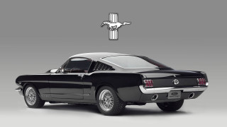 Black mustang white logo emblem - a black mustang mustang free wallpaper