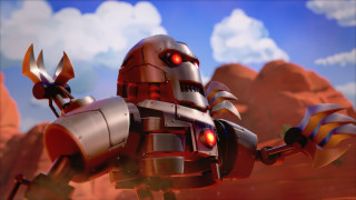 Robot red light face arms - a desert landscape free wallpaper for desktop