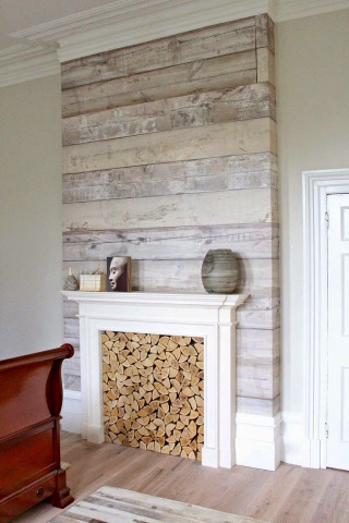 Fireplace wooden wall corner room - colour free wallpaper for mobile