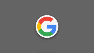 Google logo gray background shadow - minimalistic free wallpaper for desktop