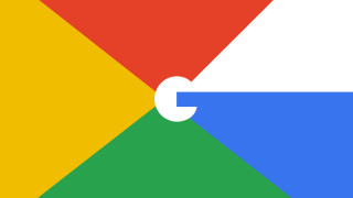 Google logo multicolored background white - de stijl free wallpaper