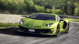 Green sports car driving road 2 - the car free wallpaper