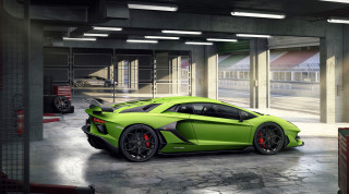 Green sports car garage motorcycle - a green sports car free wallpaper