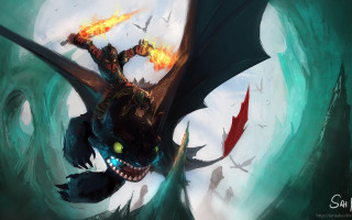 Dragon glowing head glowing tail - a flame free wallpaper