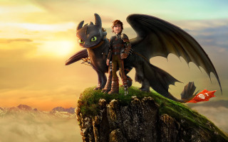 Boy dragon cliff sky background - cliff childs free wallpaper
