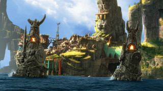 Futuristic city monster structure ocean - a futuristic city free wallpaper