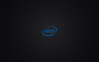 Blue intel logo black background 2 - isometric view free wallpaper