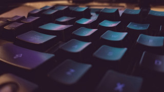 Close up keyboard blue purple - beeple free wallpaper