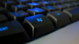 Close up blue keys keyboard - the key free wallpaper