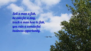 Blue sky quote Lao self - a storybook illustration free wallpaper