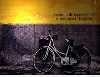 Bicycle parked against wall quote - david gilmour blythe free wallpaper