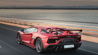 Red sports car highway ocean - a highway next free wallpaper