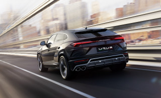 Black suv city street tall - a black suv free wallpaper