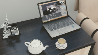 Laptop wooden desk coffee cup - a wooden desk next free wallpaper