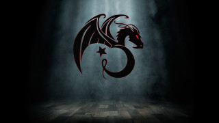 Black dragon red eyes spotlight - a black dragon free wallpaper