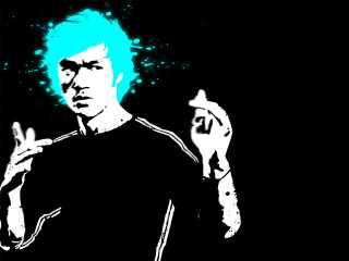Blue hair man cigarette spray - blue hair holding free wallpaper