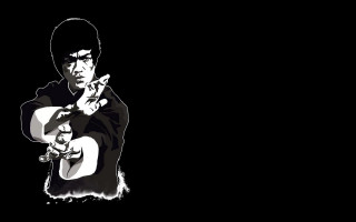 Man gun black background vector - a white outline free wallpaper for desktop