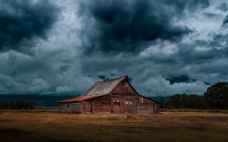 Barn field stormy sky dark - dark cloud free wallpaper for desktop