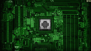 Green circuit board robot black - a white outline free wallpaper for desktop