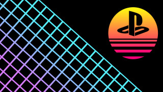 Stylized logo rainbow background black - retrowave free wallpaper