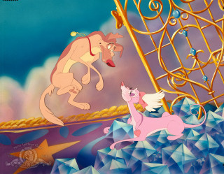 Dog chasing cat cage princess - don bluth free wallpaper