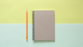 Notebook pencil pastel background yellow - book cover free wallpaper for desktop