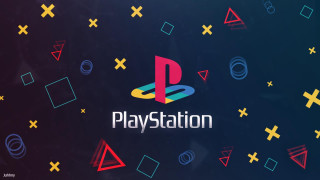 Playstation logo colorful shapes night - isometric free wallpaper