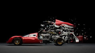 Red car motorcycle on top - andreas gursky free wallpaper for desktop